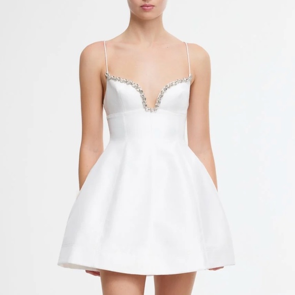 Acler Oakwood Embellished Sweetheart White Mini Dress - AS IS - Picture 5 of 12